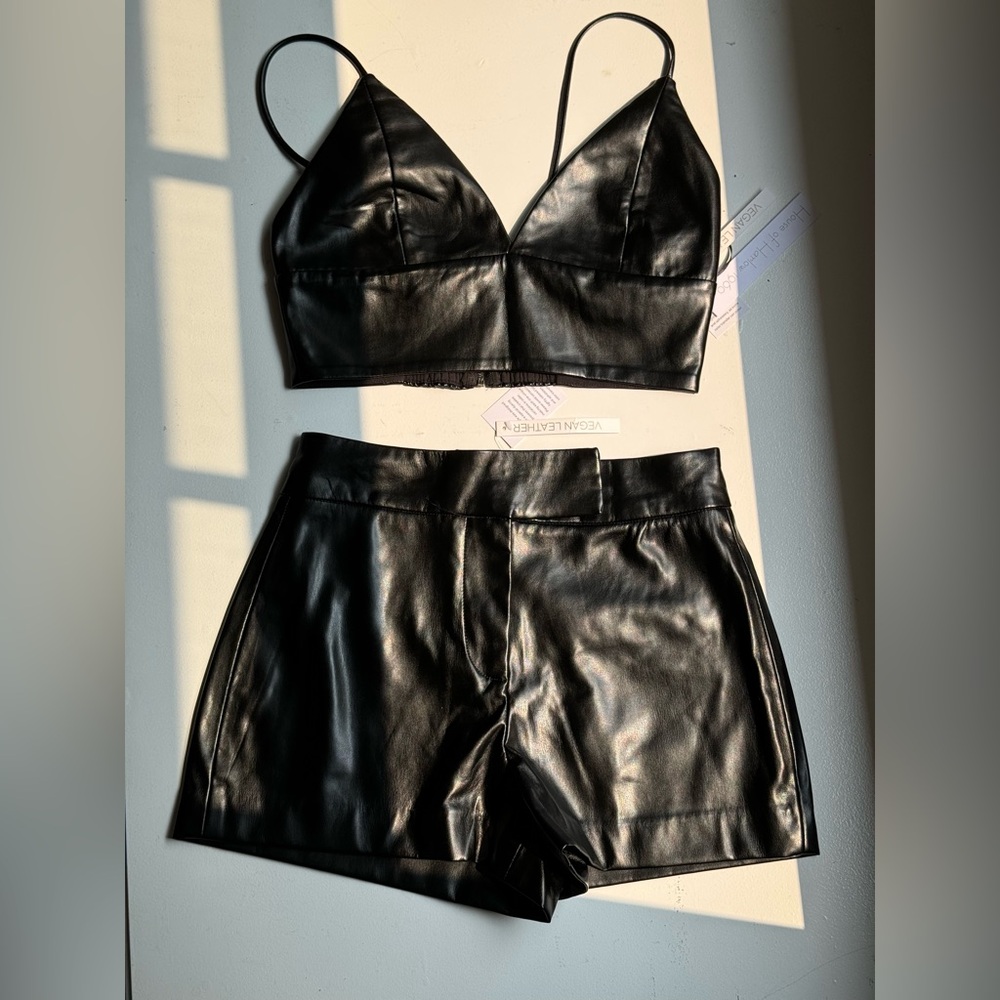 NWT House of Harlow faux leather set.